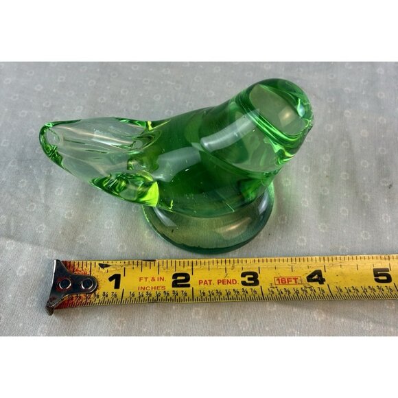 Vtg Hand Blown Green Glass Bird Figurine Ward Style Unsigned - Picture 7 of 8